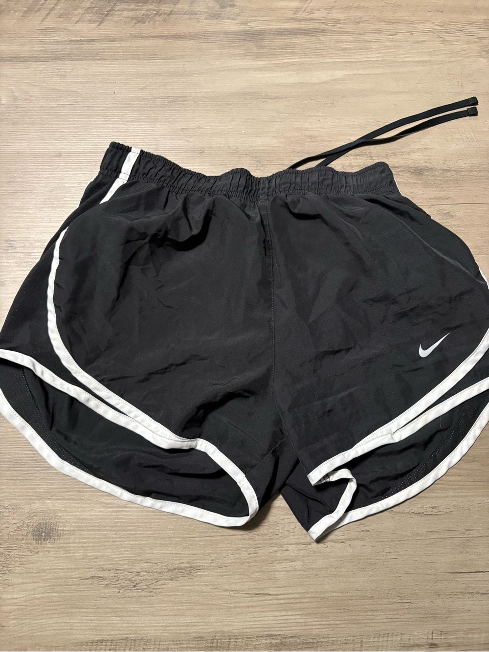 Nike Black Athletic Shorts with White Piping size small